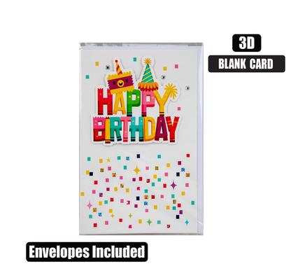 HAPPY BIRTHDAY 3D CARD AND ENVELOPE M6