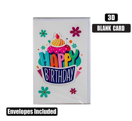 HAPPY BIRTHDAY 3D CARD AND ENVELOPE M7