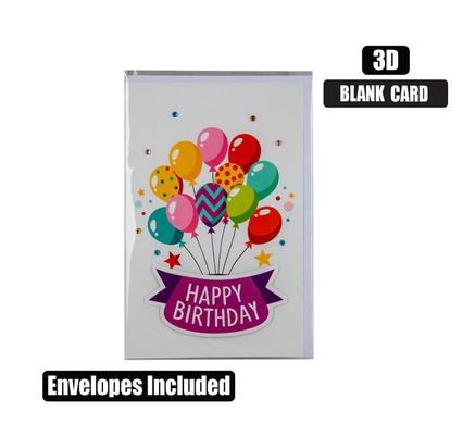 HAPPY BIRTHDAY 3D CARD AND ENVELOPE M8