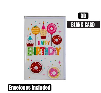 HAPPY BIRTHDAY 3D CARD AND ENVELOPE M10