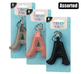 KEYRINGS ALPHABET FAUX LEATHER