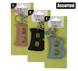 KEYRINGS ALPHABET FAUX LEATHER