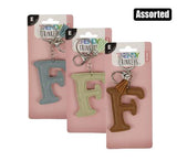 KEYRINGS ALPHABET FAUX LEATHER