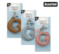 KEYRINGS ALPHABET FAUX LEATHER