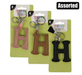 KEYRINGS ALPHABET FAUX LEATHER