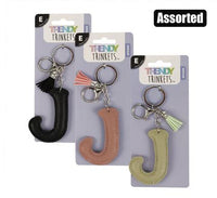 KEYRINGS ALPHABET FAUX LEATHER