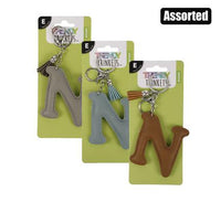 KEYRINGS ALPHABET FAUX LEATHER