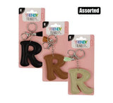 KEYRINGS ALPHABET FAUX LEATHER