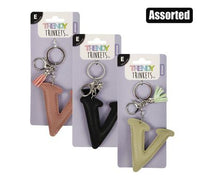 KEYRINGS ALPHABET FAUX LEATHER