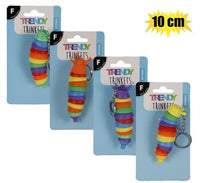 TRENDY KEYRING SENSORY RAINBOW WRIGGLE SLUG