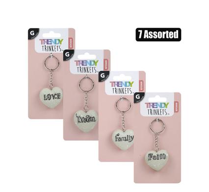 KEYCHAIN POLY HEART INSPIRATIONAL