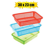 PLASTIC BASKET MULTI-PURPOSE 30 X 23 X 7 CM