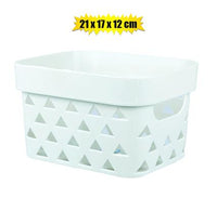 PLASTIC BASKET TRIANGLE DESIGN 21x17x12cm