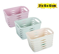 PLASTIC BASKET LACE DESIGN RECTANGULAR 21x15x13cm