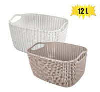 WEAVE PATTERN PLASTIC BASKET 12L 35x25x20cm