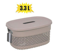 STEREO BASKET WITH LID 3,3L 24x17x12cm