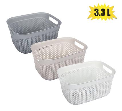 PLASTIC BASKET DROP PATTERN 3.3L 23x17x12cm