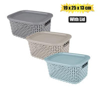 PLASTIC BASKET WITH LID 3L