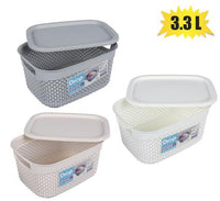 PLASTIC BASKET DROP PATTERN 3.3L 23x17x12cm