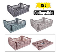 COLLAPSIBLE 15L PLASTIC BASKET 40x30x14cm