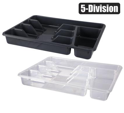 PLASTIC CUTLERY TRAY 5 DIVISIONS 33x26x4cm