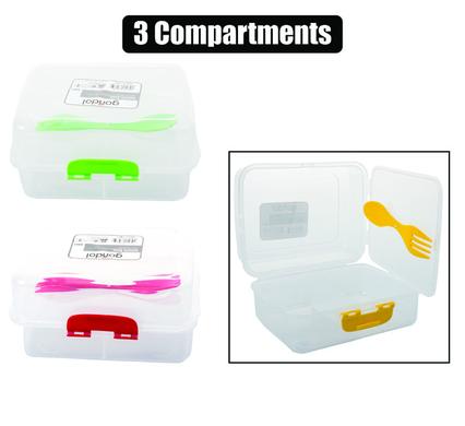 LUNCH BOX 3 DIVISION WITH FORK
