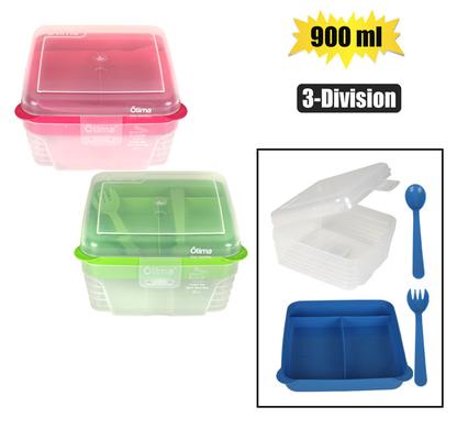 LUNCH BOX 3-DIVISION MEAL BOX 900ml