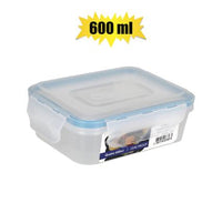 QUATRO PLASTIC CONTAINER 600ML WITH CLIP LOCK