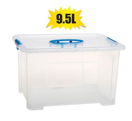 STORAGE BOX CLEAR GO2  9.5L  33x 25x19cm