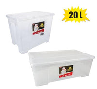 STORAGE BOX CLEAR ALPHA 20L 38x26x29cm