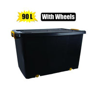 BLACK STORAGE BOX WITH WHEELS