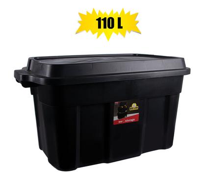 BLACK STORAGE BOX 110L 61x47x51cm