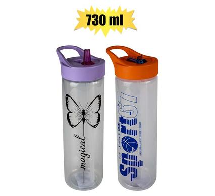 WATER BOTTLE 730ml WITH STRAW