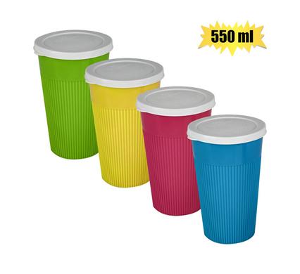 DRINKING CUP WITH LID 550ML