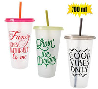 TRENDY VIBES SIPPER TUMBLER WITH STRAW 700ml