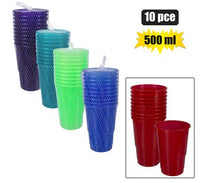 PLASTIC TUMBLERS 500ml PACK OF 10