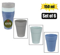 PASTEL PLASTIC TUMBLERS 150ml Pack of 6