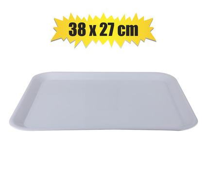 MELAMINE WHITE TRAY RECTANGULAR 38x27 cm