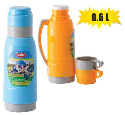 VACUUM-FLASK 0.6L 2xCUP PLASTIC BODY