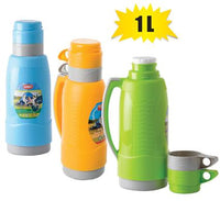 VACUUM-FLASK 1.0L 2xCUP PLASTIC BODY