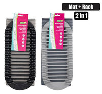 MICROFIBRE DISH DRAINING MAT AND RACK