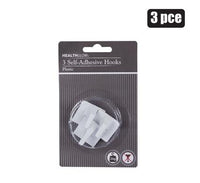 PACK OF 3 SQUARE ADHESIVE HOOKS