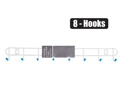 COATED 8 HOOK WALL MOUNTED HANGER