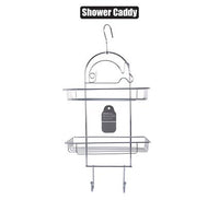 SHOWER CADDY CHROME 2xSHELVES+2xHOOKS