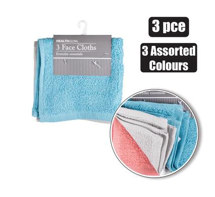 PACK OF 3 FACE TOWELS 30x30cm