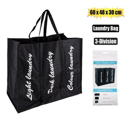 LAUNDRY BAG 3-DIVISIONS 60x48x30cm