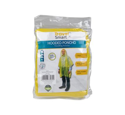 RAINCOAT PONCHO 132x203cm WITH HOOD PACK OF 2