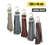 KNITTED STRIPE WINTER SCARF