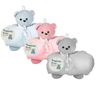 PLUSH BEAR 20CM WITH BLANKET 100x80cm ASSORTED