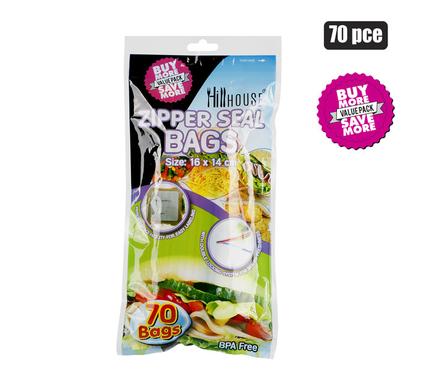 ZIPPER SEAL DISPOSABLE BAGS PACK OF 70